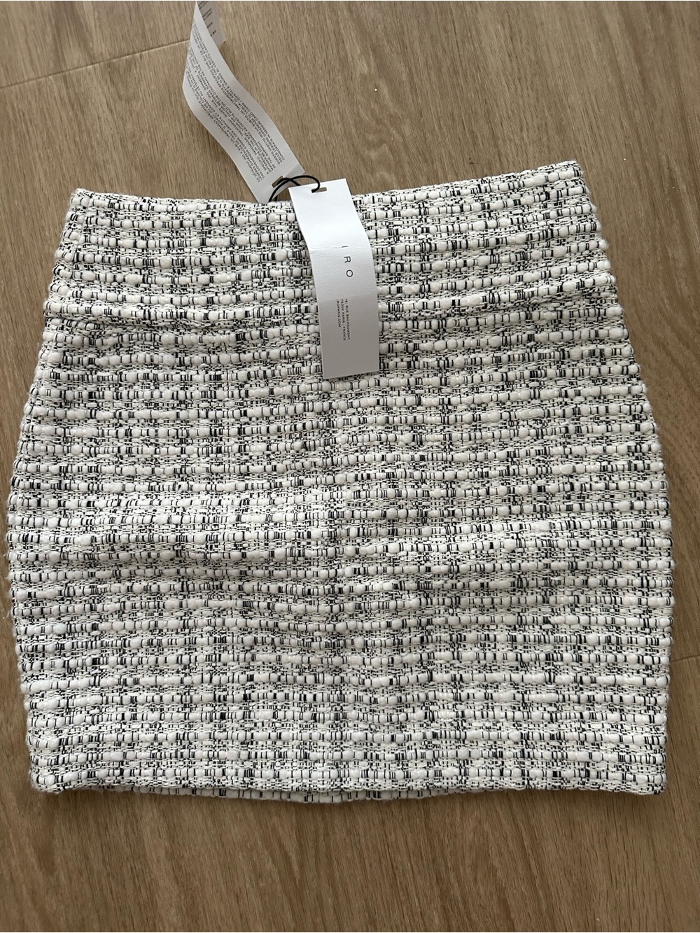 IRO Black and White Tweed Mini Skirt